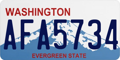 WA license plate AFA5734
