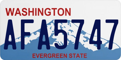 WA license plate AFA5747