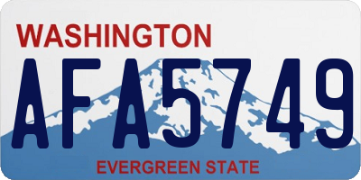WA license plate AFA5749