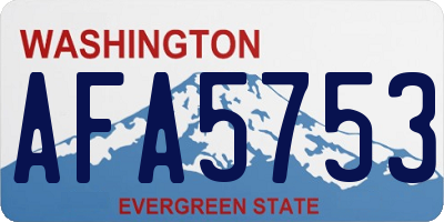 WA license plate AFA5753
