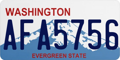 WA license plate AFA5756