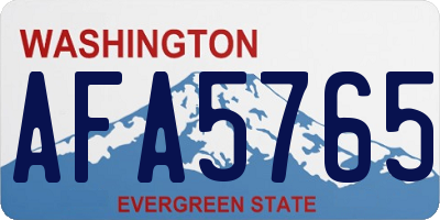 WA license plate AFA5765