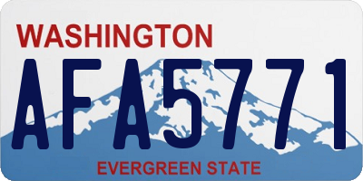 WA license plate AFA5771