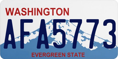 WA license plate AFA5773