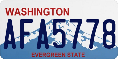 WA license plate AFA5778