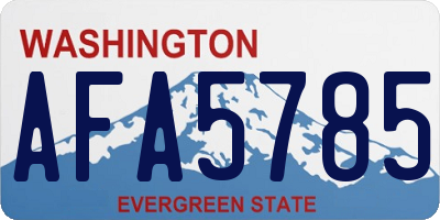 WA license plate AFA5785