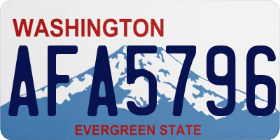 WA license plate AFA5796