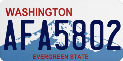 WA license plate AFA5802
