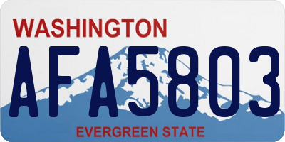 WA license plate AFA5803
