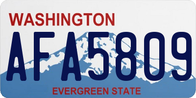 WA license plate AFA5809