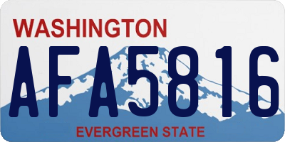 WA license plate AFA5816