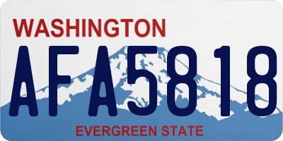 WA license plate AFA5818