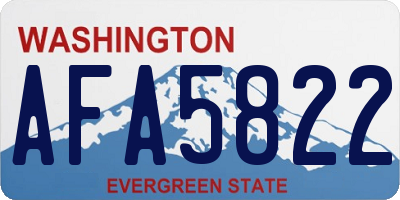 WA license plate AFA5822