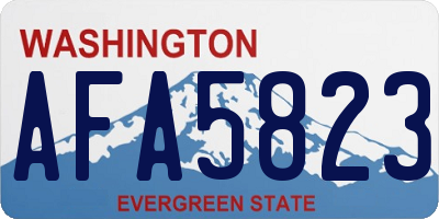 WA license plate AFA5823