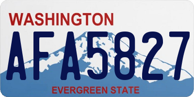 WA license plate AFA5827