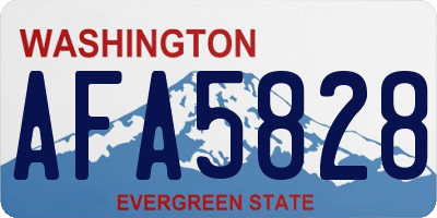 WA license plate AFA5828
