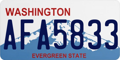 WA license plate AFA5833