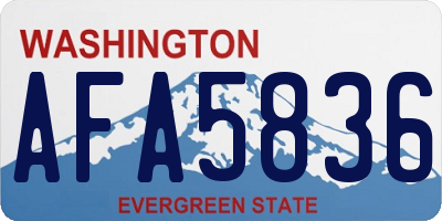 WA license plate AFA5836
