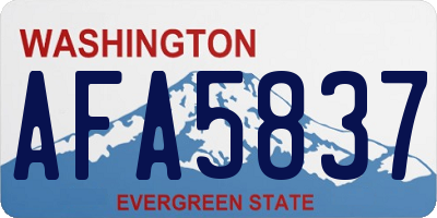 WA license plate AFA5837