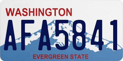 WA license plate AFA5841