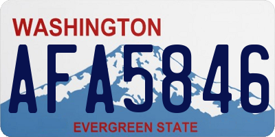 WA license plate AFA5846