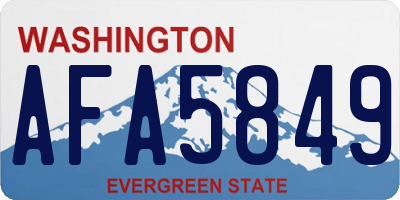 WA license plate AFA5849
