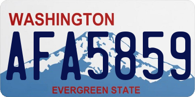WA license plate AFA5859
