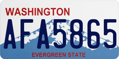 WA license plate AFA5865