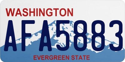 WA license plate AFA5883