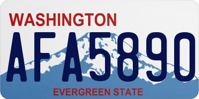 WA license plate AFA5890