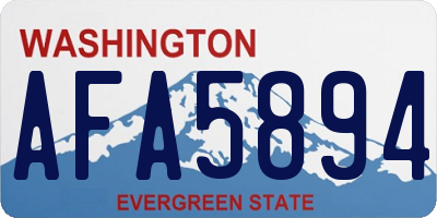 WA license plate AFA5894