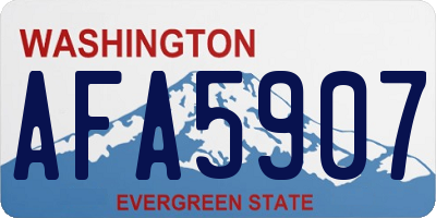 WA license plate AFA5907