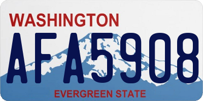 WA license plate AFA5908