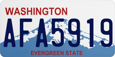 WA license plate AFA5919