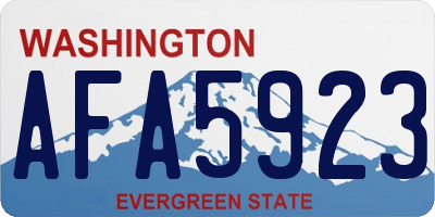 WA license plate AFA5923