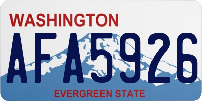 WA license plate AFA5926