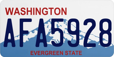 WA license plate AFA5928