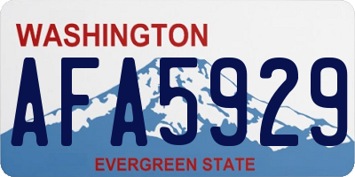 WA license plate AFA5929