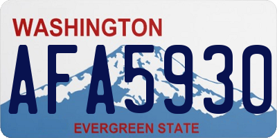 WA license plate AFA5930