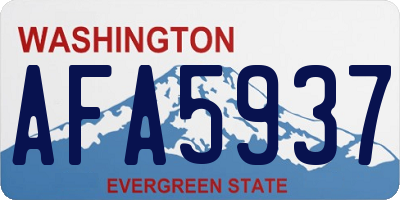 WA license plate AFA5937