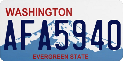 WA license plate AFA5940