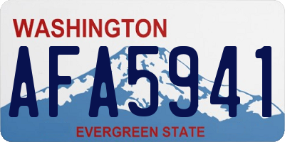 WA license plate AFA5941