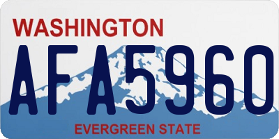 WA license plate AFA5960