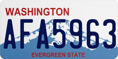 WA license plate AFA5963