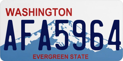 WA license plate AFA5964