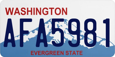 WA license plate AFA5981