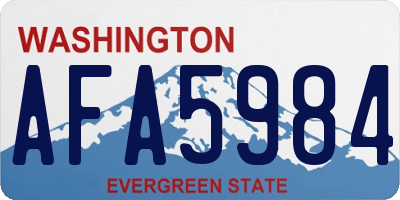 WA license plate AFA5984
