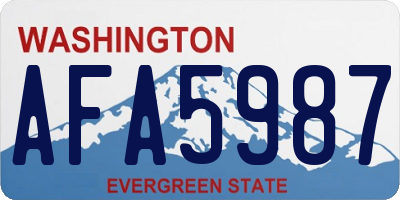 WA license plate AFA5987