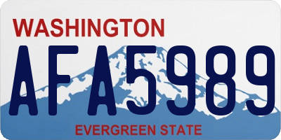 WA license plate AFA5989