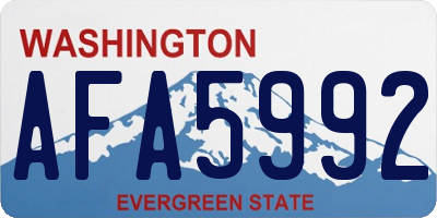 WA license plate AFA5992